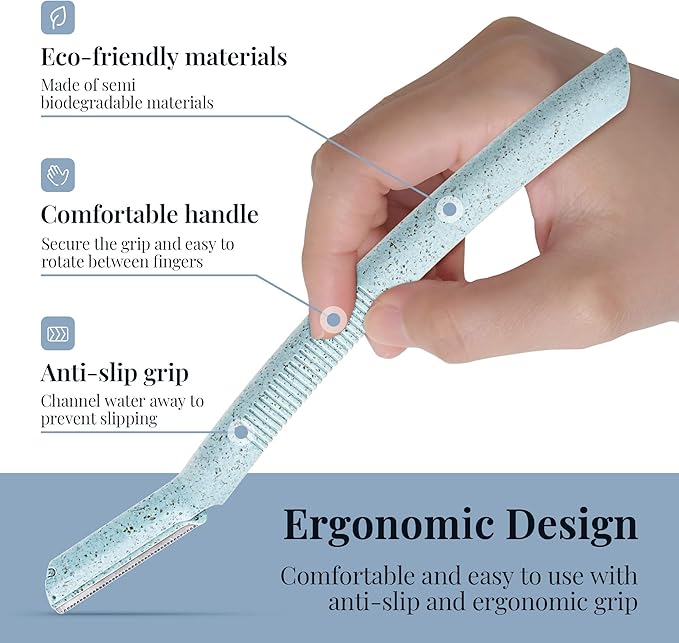 ennva Dermaplane Razor for Women | Face Razor & Eyebrow Trimmer | Multipurpose Facial Hair Removal Tool with Disposable Blades, 6Pcs