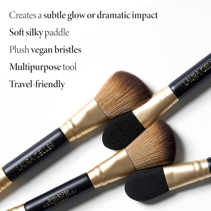 LAURA GELLER NEW YORK Cosmetic Professional Makeup Brushes - Cruelty-Free - 10 Dual-Ended Highlighter Brush