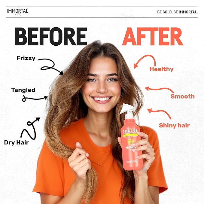 Immortal NYC Dragon, Leave-in Conditioner and Detangler Spray, 17 oz, For Thin and Colored Hair