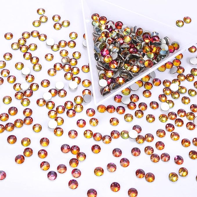 288Pcs Dawn Light Crystal Rhinestones,Glass Flatback Rhinestones Gemstones for Nail Face Makeup Art Crafts Clothes Decoration -(SS30,6.5mm,Dawn Light)