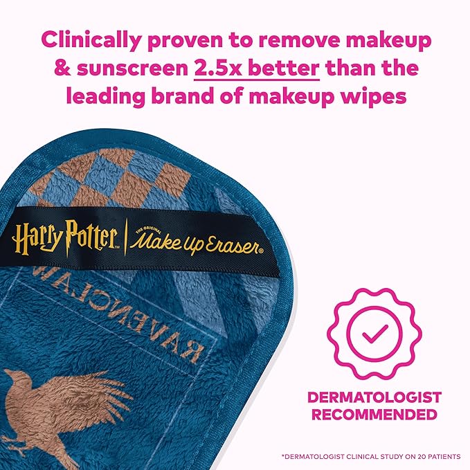 The Original MakeUp Eraser Mini PRO, Erase All Makeup With Just Water, Including Waterproof Mascara, Eyeliner, Foundation, Lipstick, Sunscreen and More! Harry Potter Ravenclaw, 1ct