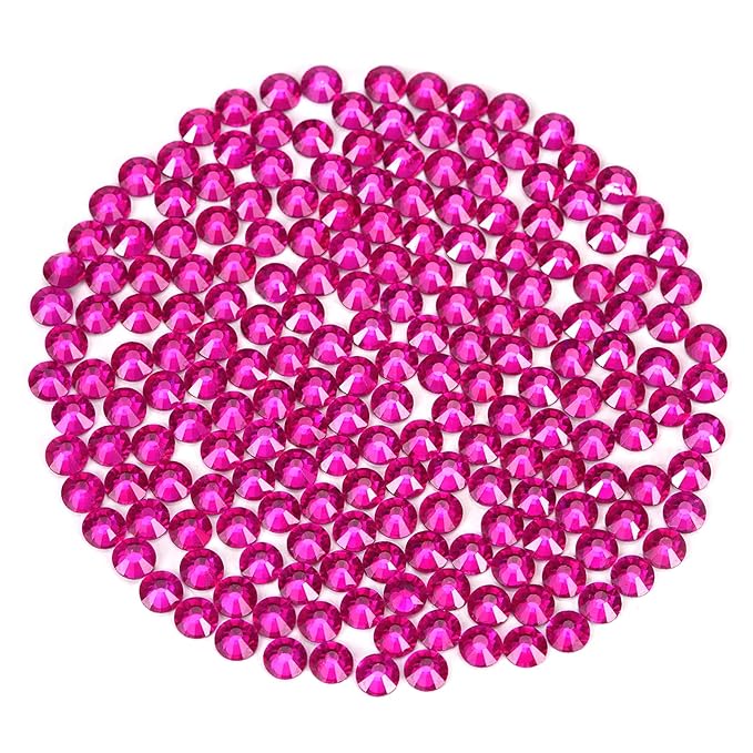 Novani Rhinestones Flatback Rhinestones Glass Nail Gems Stones Jewels Round Gemstones Non-Hotfix Crystal,SS10,1440 Pieces,Peach