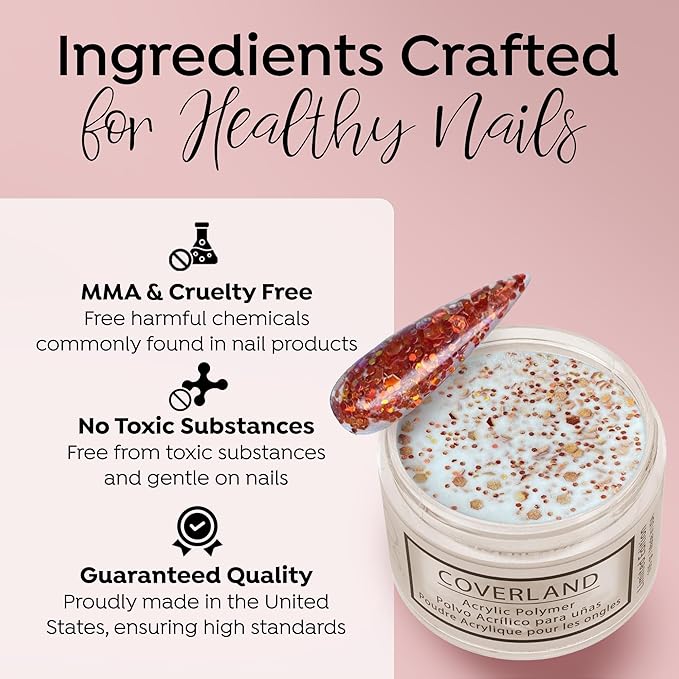Tones Coverland Acrylic Nail Powder "Pumpkin Spice" - Limited Edition Acrylic Powder for Nail Design, Sculpting, and Masking Nail Bed Imperfections - Professional Acrylic Nail Supplies - (1.5 Oz)