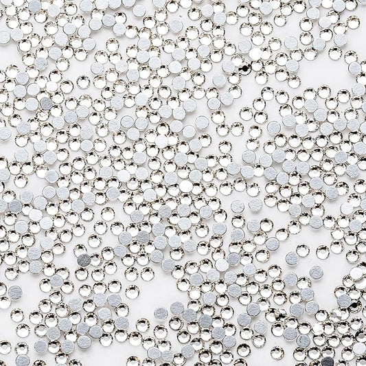 1440Pcs White Crystal Rhinestones,Glass Flatback Rhinestones Mini Gemstones for Nail Face Makeup Art Crafts Clothes Decoration -(SS8,2.4mm,White)