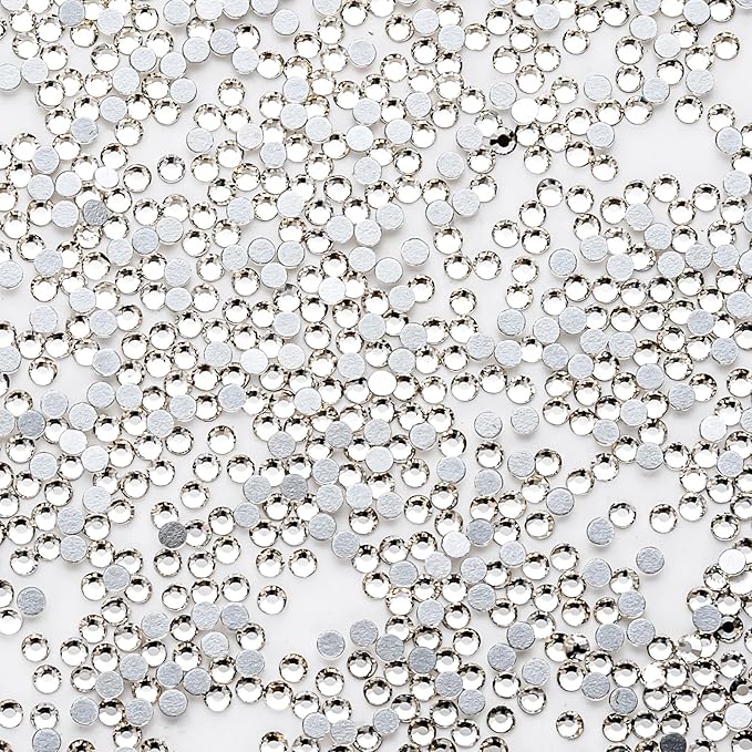 3000Pcs White Crystal Rhinestones,Glass Flatback Rhinestones Mini Gemstones for Nail Face Makeup Art Crafts Clothes Decoration -(SS8,2.4mm,White)