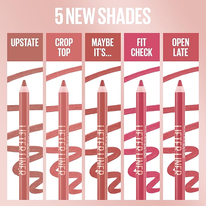 MAYBELLINE Lifter Liner Lip Liner Makeup, Lip Pencil with Hyaluronic Acid For A Fuller, Lifted Make Up Look, Open Late, 1 Count