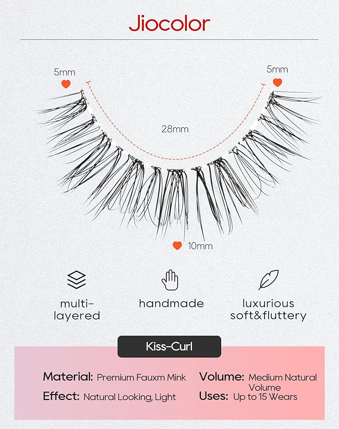 Fairy Strip Lashes That Look Like Extensions Clear Band False Eyelashes Natural Look 3D Volume Lashes Short Wispy Fake Eyelashes Pack 7 Pairs 10MM