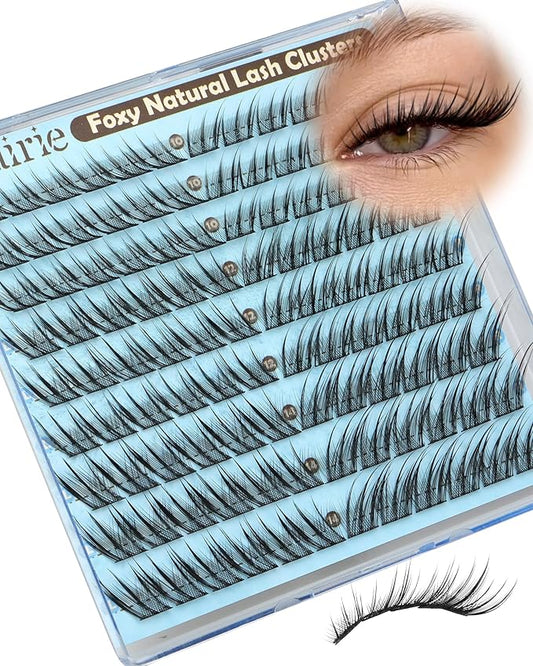 Fox Eye Lash Clusters Natural Eyelash Clusters 10-14mm Wispy Lashes Clusters Spiky Cluster Eyelash Extensions Fairy Cluster Lashes Daily Wear Eyelashes Clusters Hooded Eye DIY Lash Extension