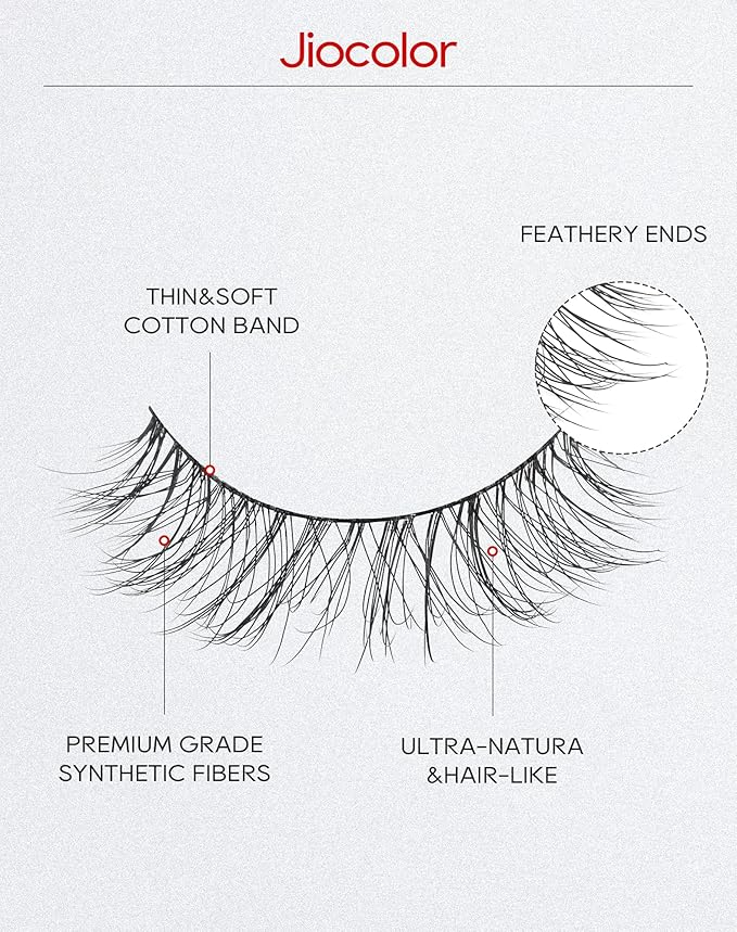 False Eyelashes Wispy Lashes Natural Look Wispies Eyelashes 7 Pairs Soft Faux Mink Lashes 3D Volume Fluffy Fake Eyelashes Packs