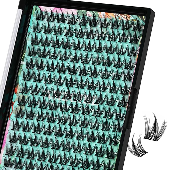 Lash Clusters Manga 140Pcs Eyelash Cluster Wet Look Ultra-Thin Lash Band Eyelashes Extensions Spiky Anime Wide Span Lashes(Puppy,D-10mm)
