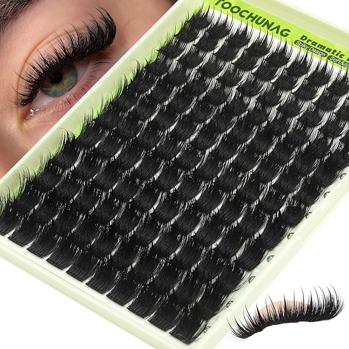 Thick Eyelash Clusters Spikes Lash Clusters D Curly Volume Cluster Eyelash Extensions 300D12-20mm Russian Individual Lashes Mink DIY Spiky Eyelashes Extension by TOOCHUNAG