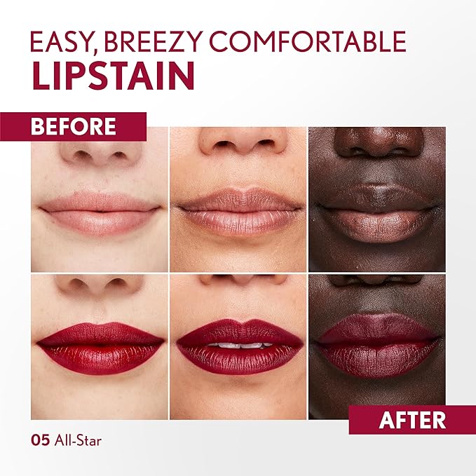 Covergirl Outlast, 05 All-Star, Lipstain, Smooth Application, Precise Pen-Like Tip, Transfer-Proof, Satin Stained Finish, Vegan Formula, 0.06oz