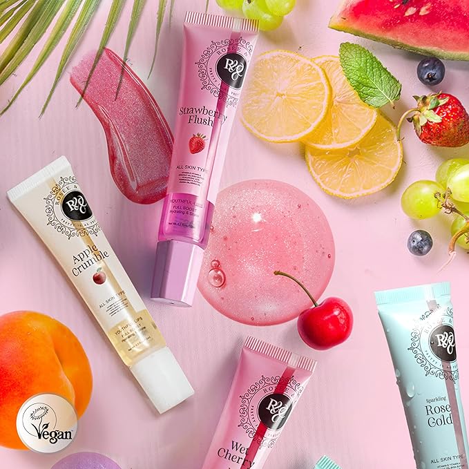 Rosee Lip Gloss Vegan & Cruelty Free Treatment, Professional Make up, Long Lasting Glossy with Shea Butter, Moisturize, Protect & Smooth, High Shine, Non-Sticky (o. Apple Crumble, 0.5)