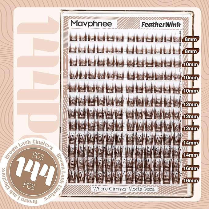 Brown Lash Clusters Spiky Eyelash Extensions Fluffy Fairy Dark Brown Individual Lashes Anime Cluster Lashes Extensions C Curve Eyelash Clusters Soft Vibe 10-16MM DIY Lash Pack