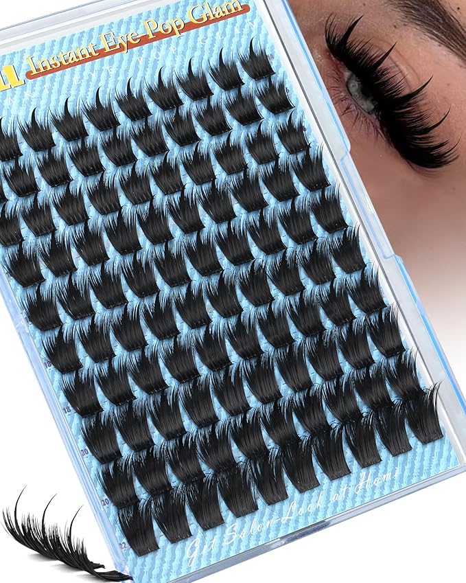 Lash Clusters Volume Manga Eyelash Clusters With Spikes Anime Cluster Eyelash Extensions 14-22mm D curly Individual Lashes Natural Volume Cluster Lashes Wet Look