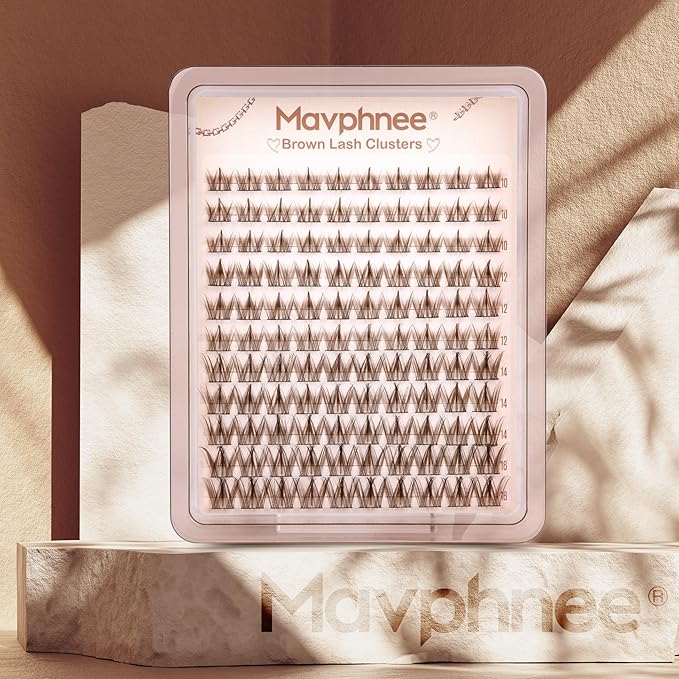Brown Eyelash Clusters Spiky Lash Clusters Anime Lash Extensions Manga Individual Lashes Natural Cluster Lashes Wispy Cluster Eyelash Extensions Dark Brown C-Curly 10-16MM Lash Clean Girl Aesthetic