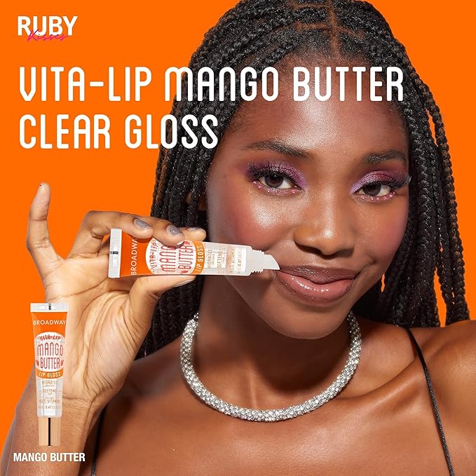 Ruby Kisses Broadway Vita-Lip Clear Lip Gloss (8 Pack), Ultra-Hydrating & Soothing Formula with Vitamins, High-Shine Non-Sticky Finish Lip Balm with Mint, Rosehip, Coconut, Mango, Argan, Honey, Shea