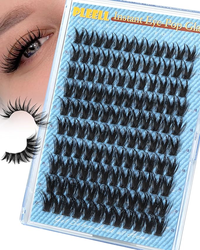 Lash Clusters Manga Eyelash Clusters With Spikes Bunny Cluster Lashes Natural Volume Cluster Eyelash Extensions 14-22mm D curly Individual Lashes Wet Look