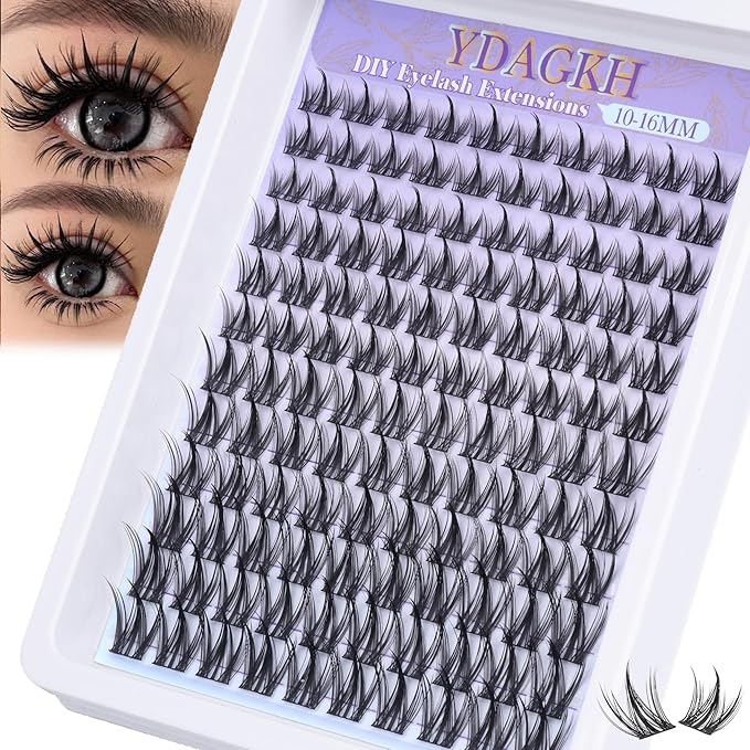Lash Clusters Manga Eyelash Clusters Spiky Cluster Eyelash Extensions 10-16mm Anime Lash Extension C Curly Cosplay Doll Cluster Eyelashes 120Pcs DIY Individual Cluster Lashes Thin Band
