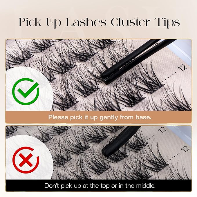 BEFER Lash Clusters, 144 Pcs 3D Curl Eyelash Clusters Volume Individual Lashes Extensions 10-16MM Wispy Eyelash DIY At Home(Free, ZE05)