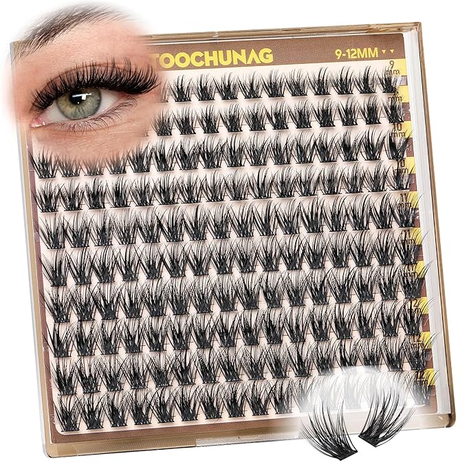 Short Lash Clusters 9-12mm Wispy Cluster Eyelash Extensions 160pcs Natural Individual Lashes Natural Look C Curly Thin Band Eyelashes Clusters by TOOCHUNAG