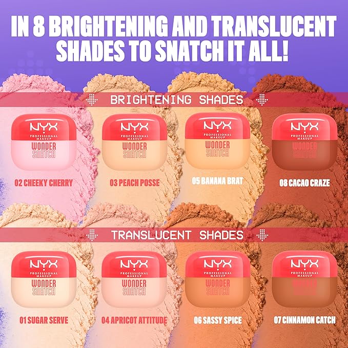 NYX PROFESSIONAL MAKEUP Wonder Snatch Setting Powder, Lifting Loose Powder With Up To 16HR Wear - Sugar Serve (Translucent Light)