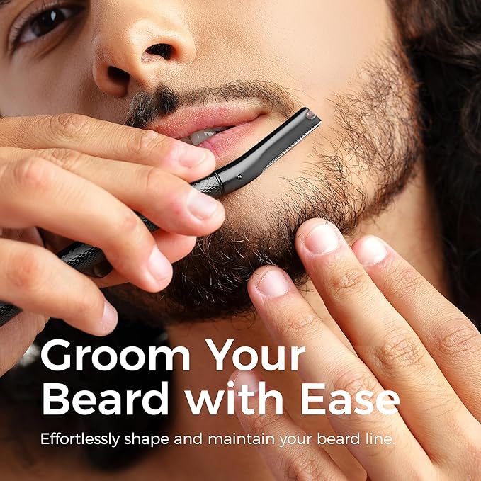 ZOMCHI Eyebrow Razor, Face Razors for Women&Men, Eyebrow Trimmer Shaper with Precision Cover,Facial Shaver with 6 Blades (Black)