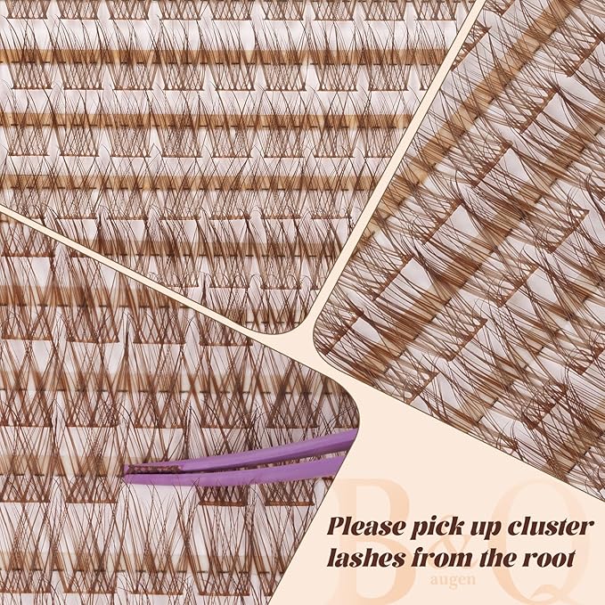 B&Q Brown Lash Clusters Blonde Brown Eyelash Cluster for Light Hair, MochaLash Cluster Eyelash Extensions Soft Browns False Eyelashes Comfortable Eyelash Clusters Perfect for Occasions（MochaLash 03）
