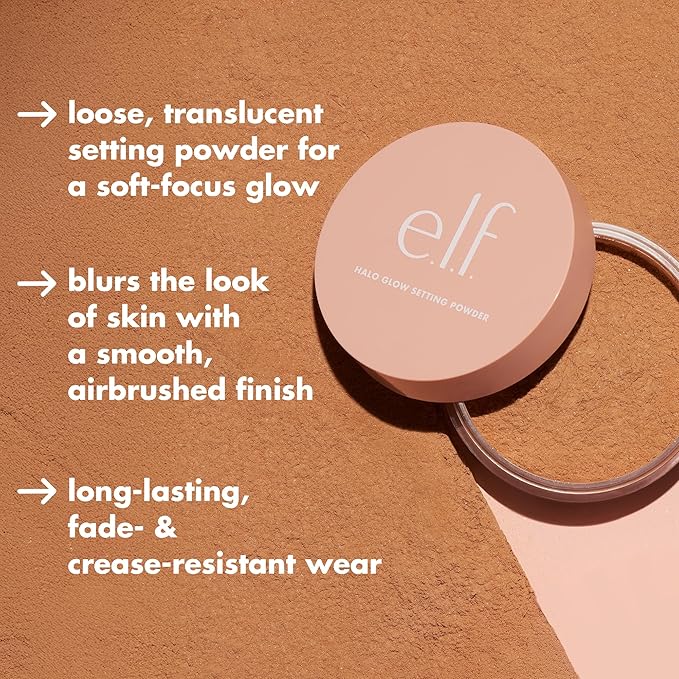 e.l.f. Halo Glow Soft Focus Setting Powder, Silky & Creates Soft Glow Without Shine, Smooths Pores & Lines, Vegan & Cruelty-Free, Deep/Rich
