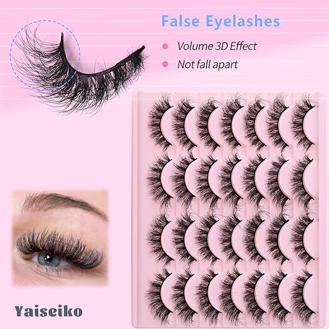 Natural Manga Eyelashes Cat Eye Lashes Spiky Eyelash That Look Like Extensions Strip Lashes Wispy Eyelashes Soft 17mm Foxy Eyelash by Yaiseiko