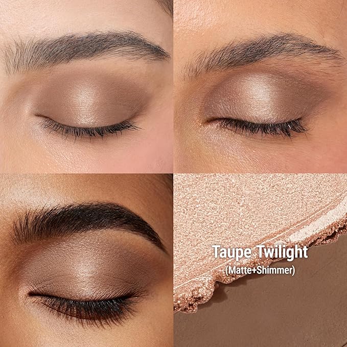 exmiloo Eyeshadow Stick - 2-in-1 Dual-Ended Cream Eye Shadow Stick - Shimmer &Matte Eye Shadow for Women Girls, Long-Lasting, Waterproof, Crease-Proof (Taupe Twilight)