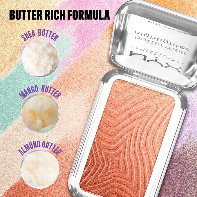 NYX PROFESSIONAL MAKEUP Buttermelt Highlighter, Powder Highlighter Makeup, With Up to 12H Wear and High Impact Glow - 35 Butta In Bronze (Bronzed Gold)