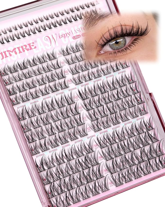 Wispy Lash Clusters Natural Eyelash Clusters Manga Cluster Eyelash Extensions 10-16MM Anime Individual Lashes Clusters with Bottom Lashes Easy to Apply DIY Lash Extension at Home 184Pcs Pack