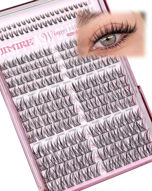 Wispy Lash Clusters Natural Eyelash Clusters Manga Cluster Eyelash Extensions 10-16MM Anime Individual Lashes Clusters with Bottom Lashes Easy to Apply DIY Lash Extension at Home 184Pcs Pack