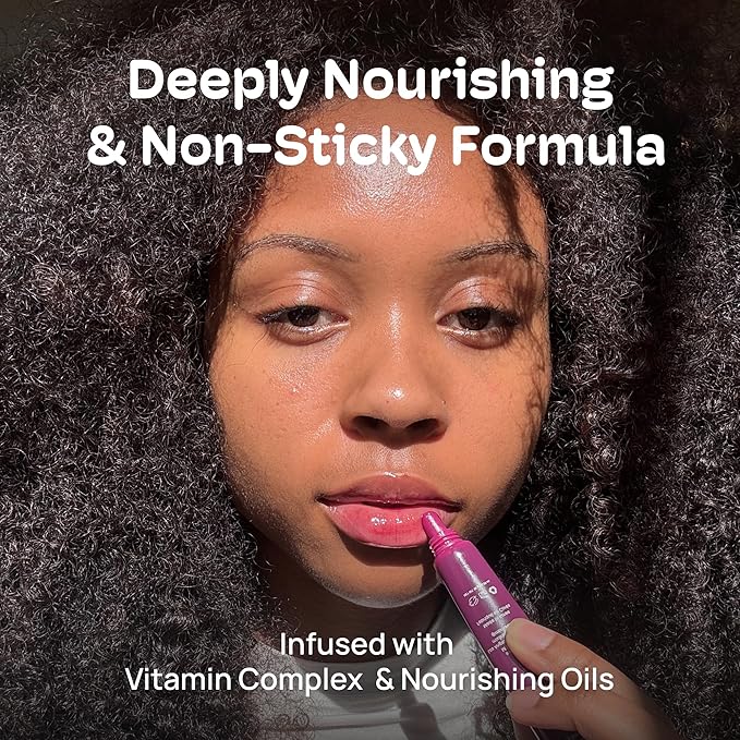 MIXIK 123 Lip Jelly, Sheer Glossy Lip Gloss with Vitamin 10 Complex & Nourishing Oils, Hydrating, Vegan, Cruelty-Free, Non-Sticky Jelly Lip Stain, 0.3 fl oz (9ml) (Very Berry)