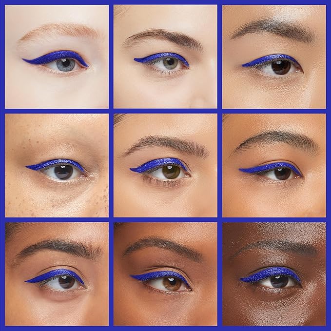 Erinde Blue Gel Eyeliner Waterproof, Long Lasting Eyeliner Gel Pot, Intense Color Smudge-Proof Eye Liner Makeup, Matte Waterline Eye Liner with 2PCS Brushes, 03 Blue