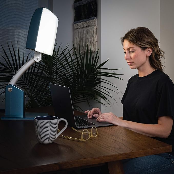 Carex Day-Light Sky Bright Sunlight Therapy Lamp, 10000 LUX Therapy Lamp at 12 Inches, LED Bright White Light with Adjustable Height and Brightness Levels for Mood