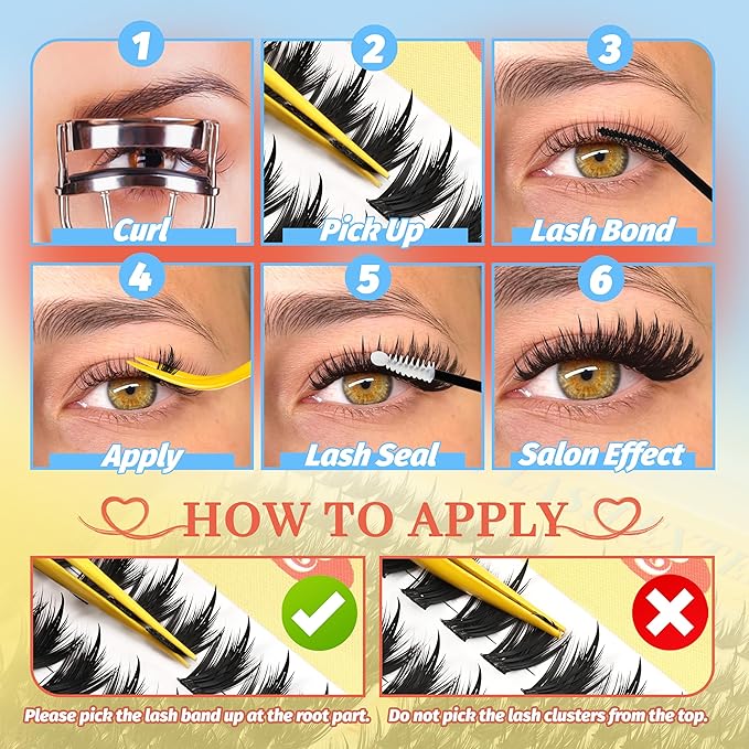 Fyonas Manga Lash Clusters Kit Spiky Anime Cluster Eyelash Extensions with Spikes 300Pcs D Curl Thick Volume Eyelash Clusters 10-16mm DIY Fairy Wispy Individual Lashes Kit (Prism Shard Kit)
