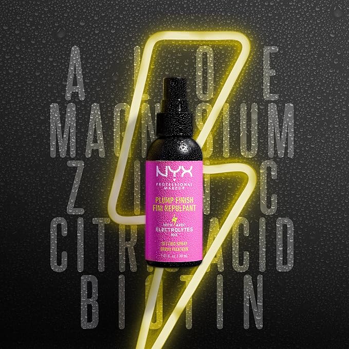NYX PROFESSIONAL MAKEUP Makeup Setting Spray - Plump Finish, Long-Lasting Face Mist with Vitamins and Electrolytes, Vegan Formula