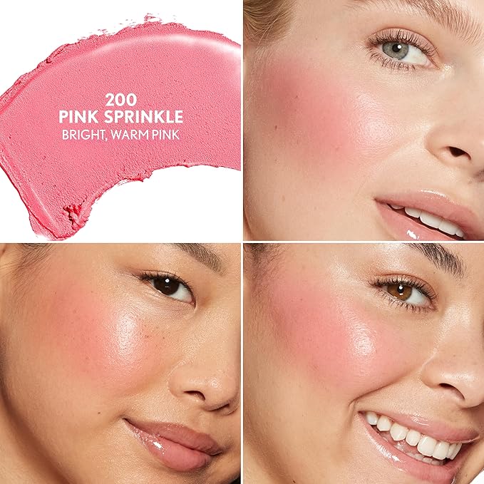 COVERGIRL Trublend Skin Enhancer Blush Balm Stick, Vegan Formula, Easy to Use, Glides on Effortlessly, Non-Greasy, Doesn't Crease - 200 Pink Sprinkle (Bright, Warm Pink)