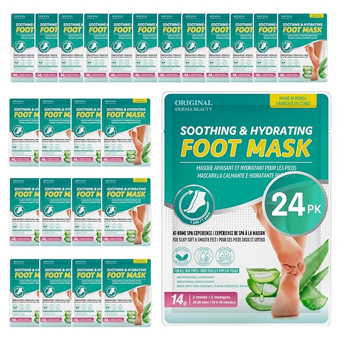 Innerest Original Derma Beauty 24 pairs Moisturizing Foot Mask Foot Spa Foot care (Aloe)