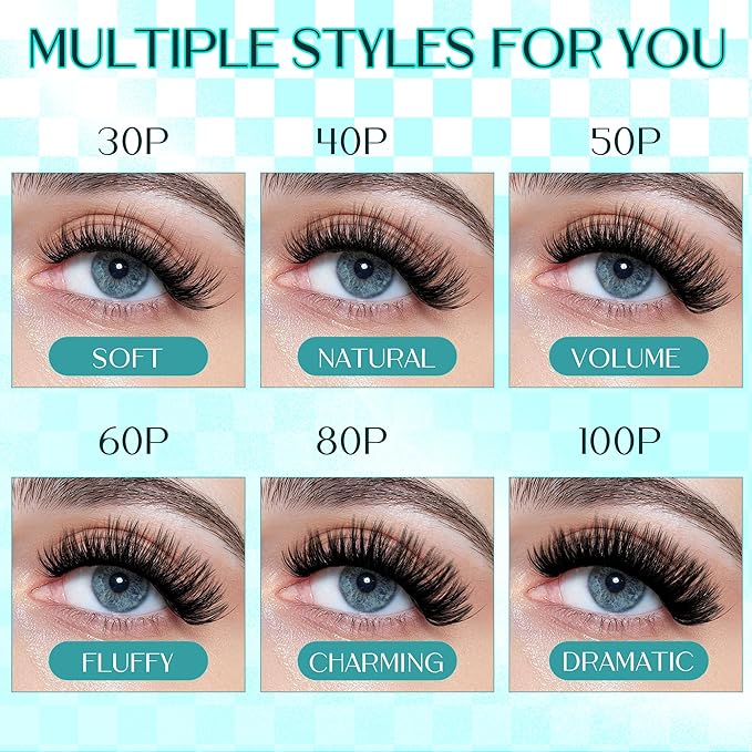 Eyelash Clusters Fluffy Lash Clusters Thick 280pcs Cluster Eyelash Extensions DIY At Home Individual Lashes Cluster Lashes by GEMERRY（80P+100P-10-18mm)