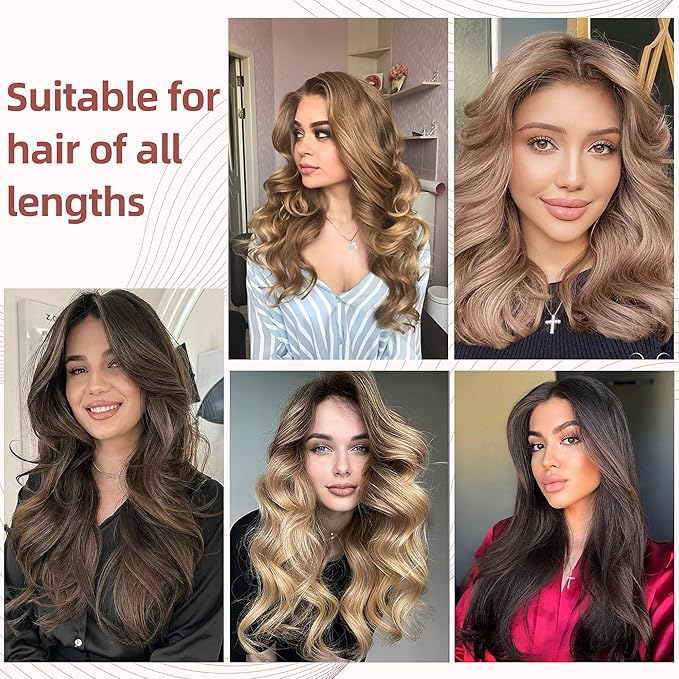 Heatless Curls Overnight Rods - 6 Pcs No-Heat Blowout Hair Curler Set, Hair Rollers for Long Hair with Bonnet for Sleeping