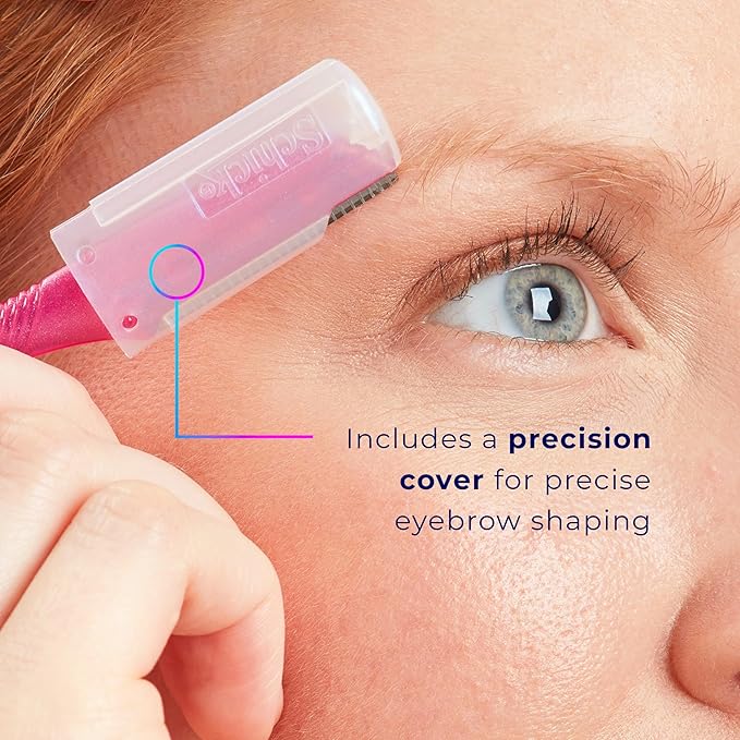 Schick Hydro Silk Touch-Up Dermaplaning Tool with Precision Eyebrow Cover, 9ct | Dermaplane Razor, Face Razors for Women, Peach Fuzz Remover | Beauty Stocking Stuffer