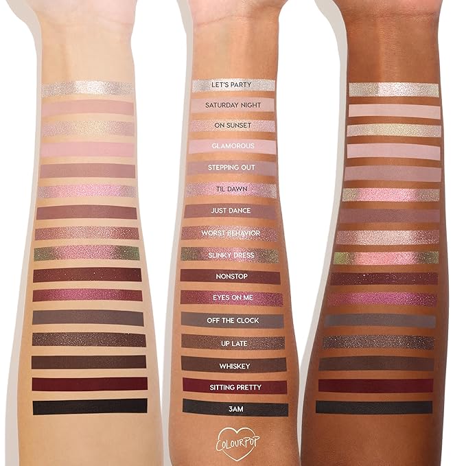 ColourPop After Hours Eyeshadow Palette - Smokey Mauve Makeup Palette with Metallic, Matte, Glitter & Matte Sparkle Finishes - Buildable, Blendable & High-Pigment Formula (0.65 oz)