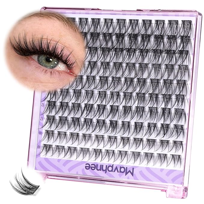 Mavphnee Wispy Lash Clusters Natural Eyelash Clusters 110 Pcs Cluster Eyelash Extensions CC-Curly Individual Lashes Clusters 10-16MM Cluster Lashes Extension For Everyday Wear Natural Makeup Look