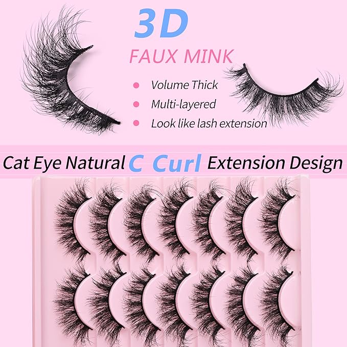 Natural Manga Eyelashes Cat Eye Lashes Spiky Eyelash That Look Like Extensions Strip Lashes Wispy Eyelashes Soft 17mm Foxy Eyelash by Yaiseiko