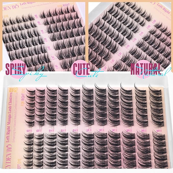 EYDEVRO Manga Lash Clusters Wispy Eyelash Clusters Anime Cluster Eyelash Extensions Natural DIY Lash Extensions Eyelash Extensions Cat Eye Individual Lashes