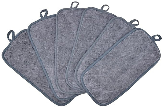 BloomSesame Makeup Remover Cloths for Face, Eye, Lips - Reusable Makeup Remover Pads Soft Microfiber Facial Cleansing Cloths 6 x 12 inch 6 Pack (Gray)
