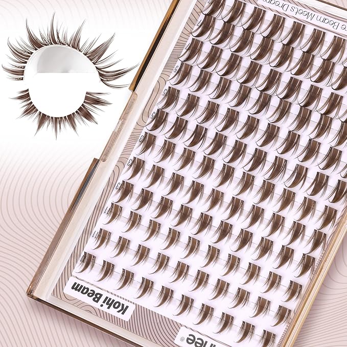 Brown Lash Clusters Manga Cluster Eyelash Extensions Spiky Cluster Lashes Fairy Individual Lashes Anime CC-Curly Eyelash Clusters DIY at Home Easy to Apply Viva Lash Spikes 11-17MM